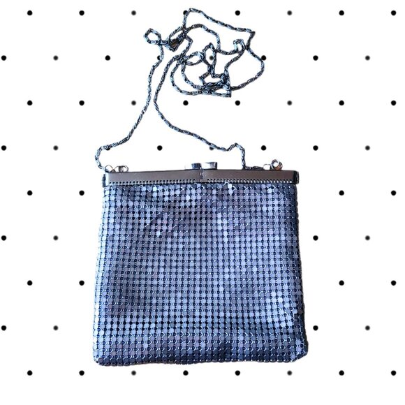 Silver metal cross body mini bag - Picture 1 of 2